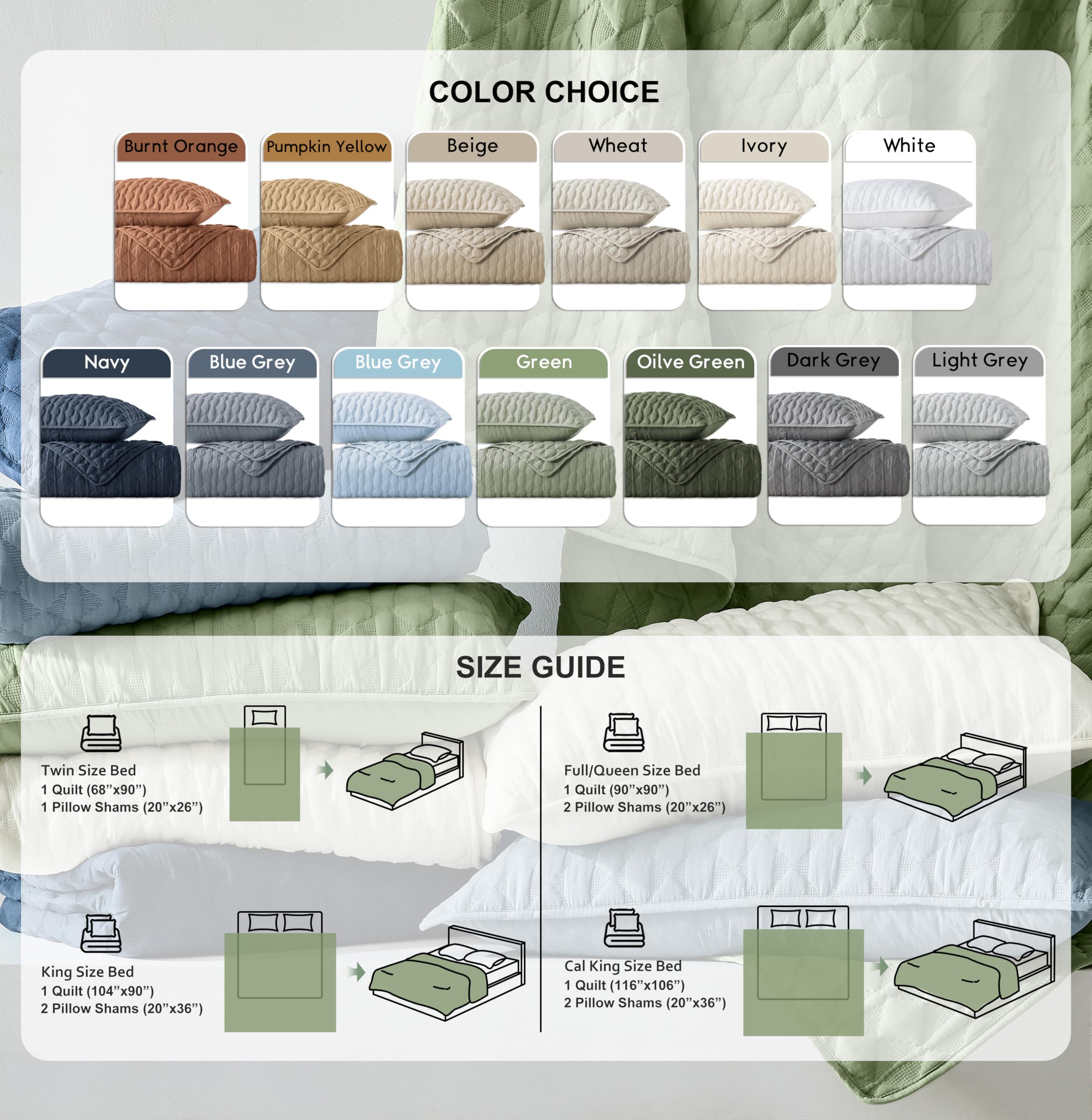 WDCOZY quilt folded neatly showing compact storage and easy care