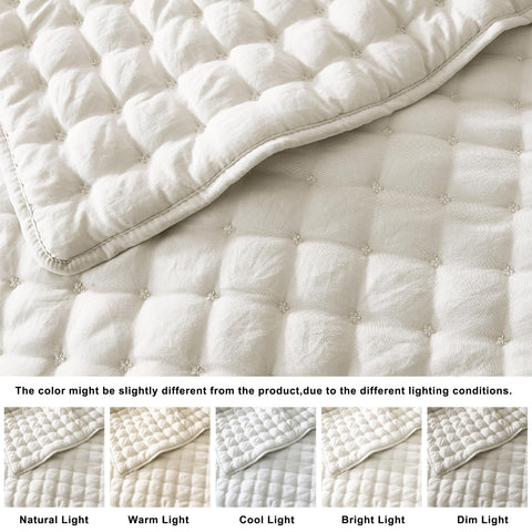 WDCOZY quilt on a made bed in a bedroom showing restful look