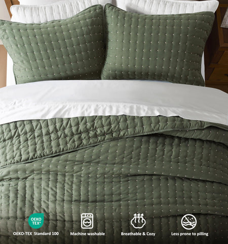 WDCOZY layered quilt with blanket demonstrating added warmth option