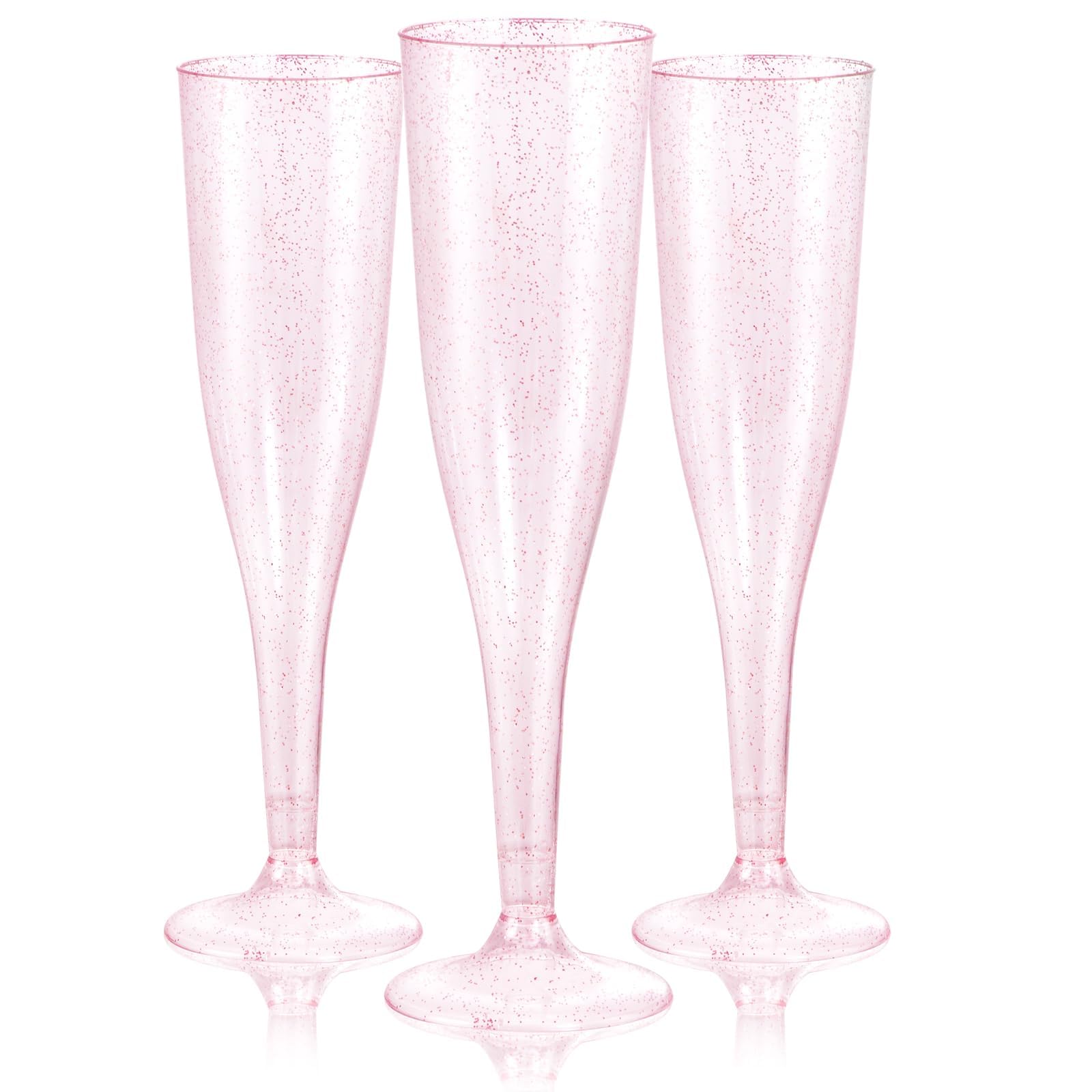 WDF front pack of 36 pink glitter flutes showing elegant event-ready design