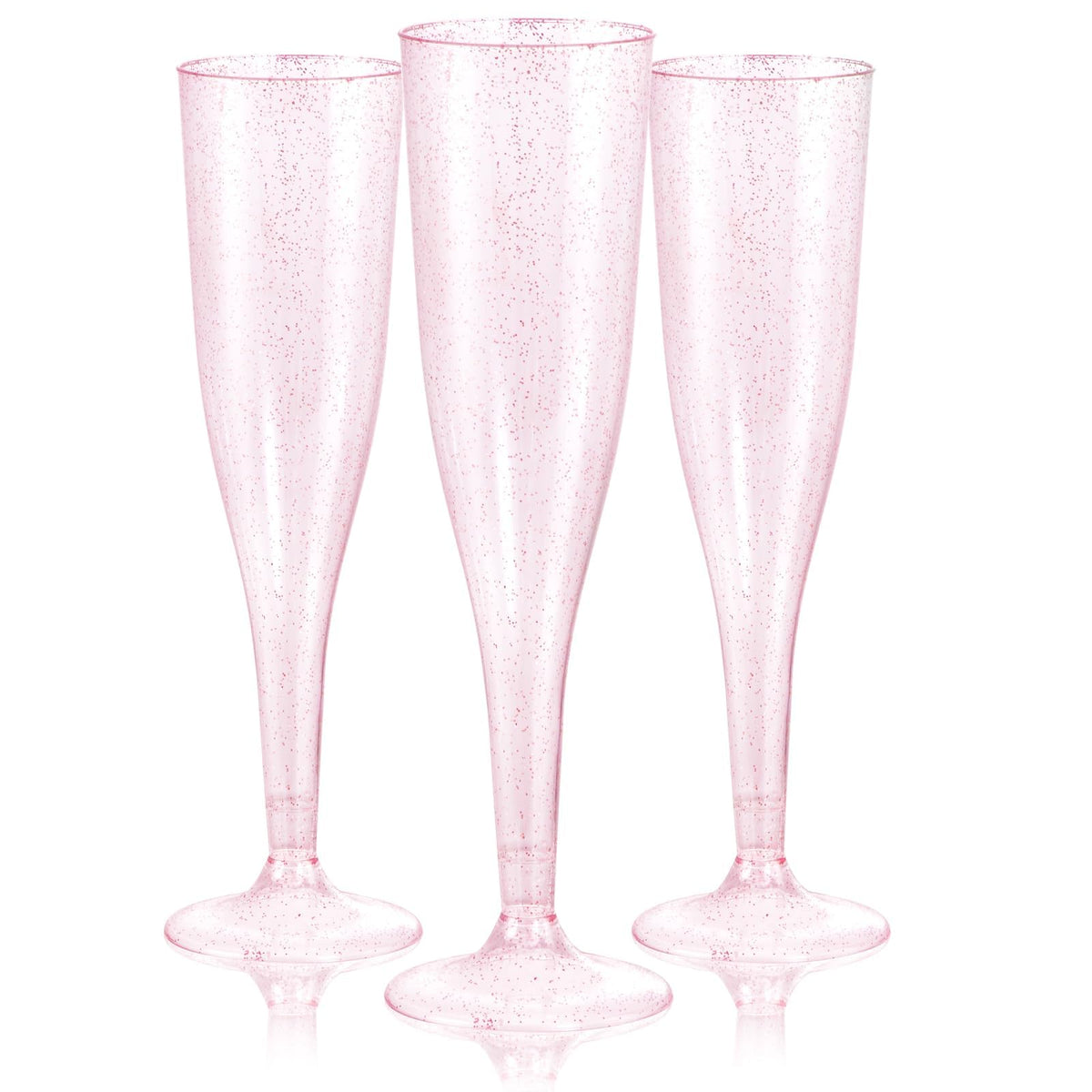 WDF front pack of 36 pink glitter flutes showing elegant event-ready design