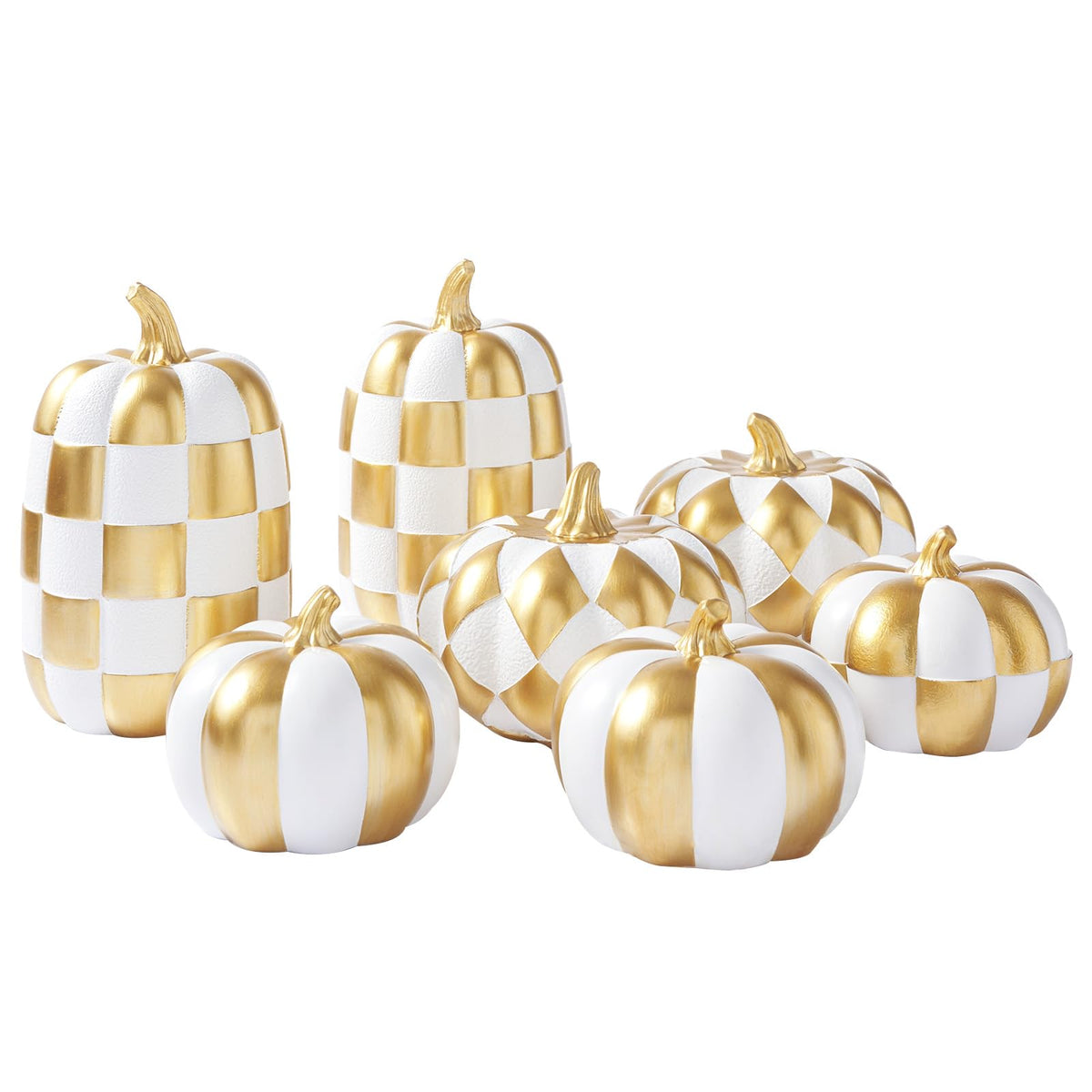 WDS WONDROUS front view of seven pumpkins showing elegant decor appeal
