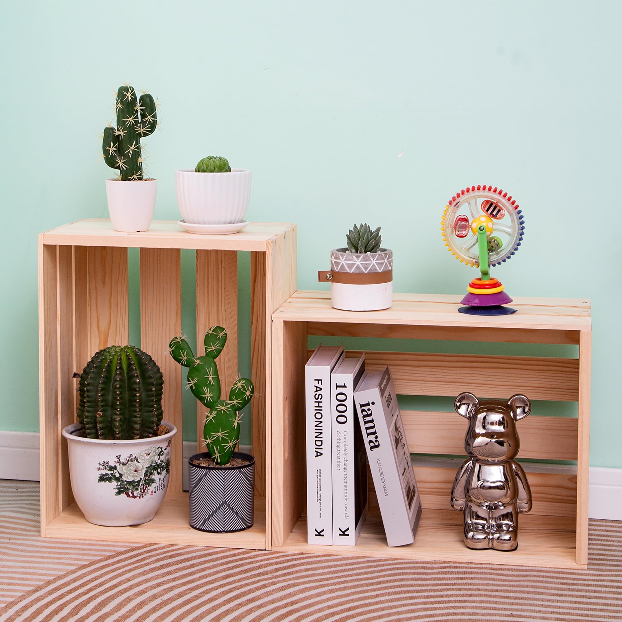 WEASATRY crate holding vinyl records to show capacity and organized storage benefit