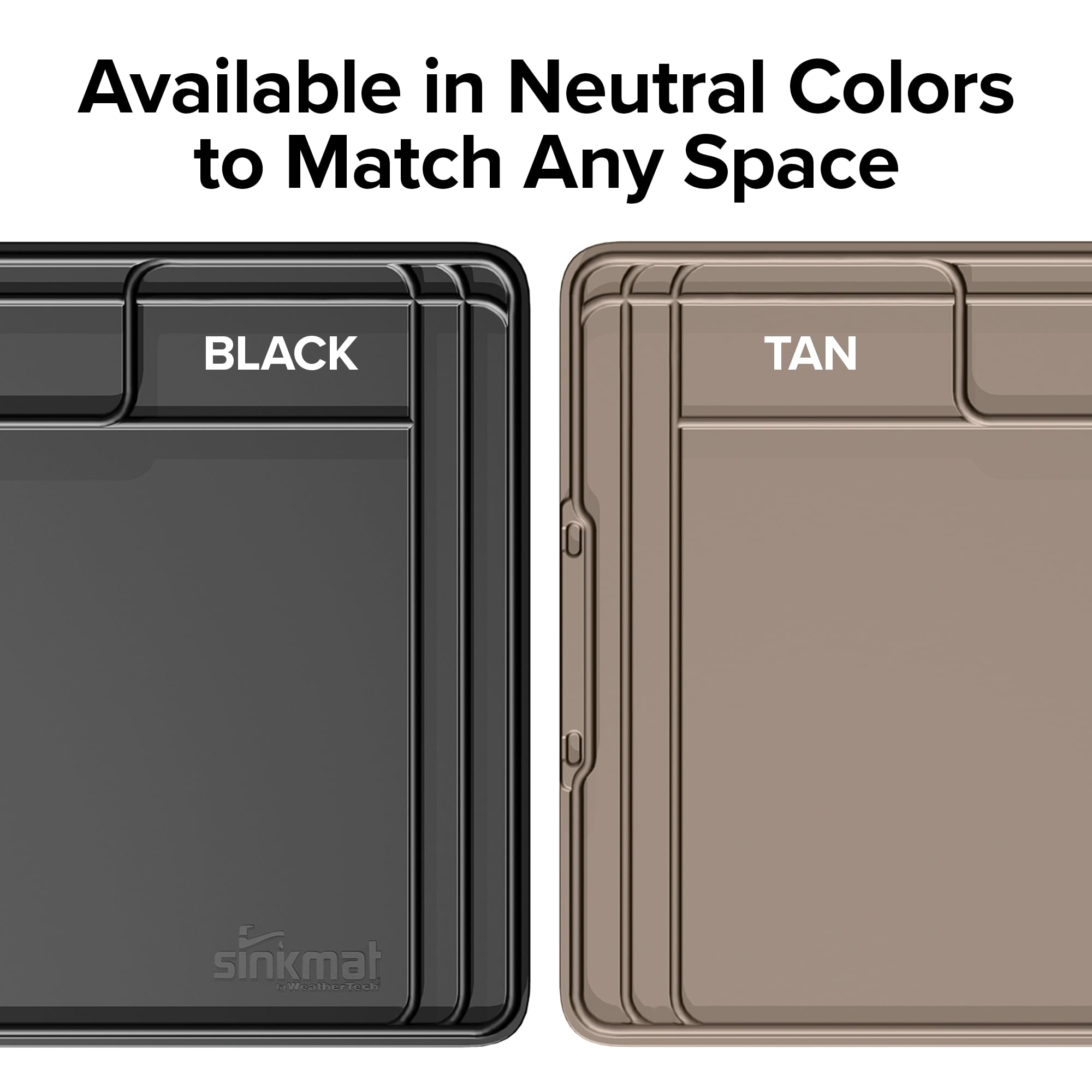 WeatherTech SinkMat fitted under bathroom sink protecting toiletries and plumbing