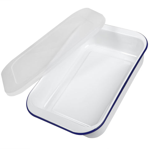 Webake front view showing full pan and lid for oven-to-table serving