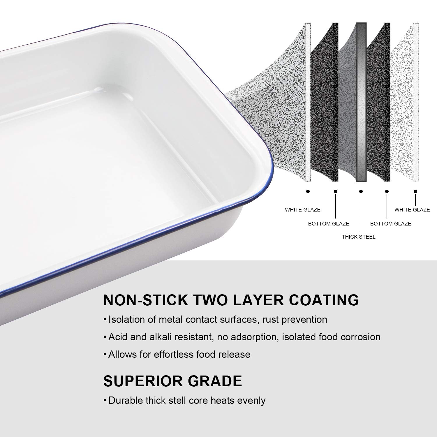 Webake interior enamel surface detail showing nonstick finish for easy release