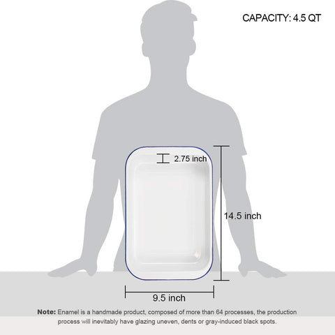 Webake pan next to ruler showing dimensions and oven compatibility benefit
