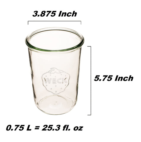 WECK wide mouth detail of 743-25 jar highlighting easy filling and cleaning benefit