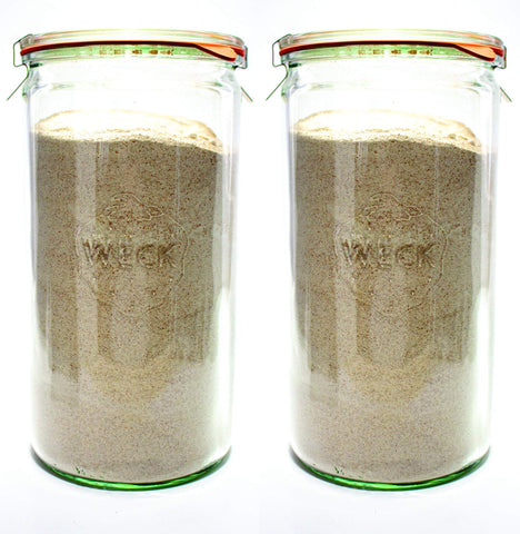 WECK jars arranged in pantry showing organization and space-saving benefit
