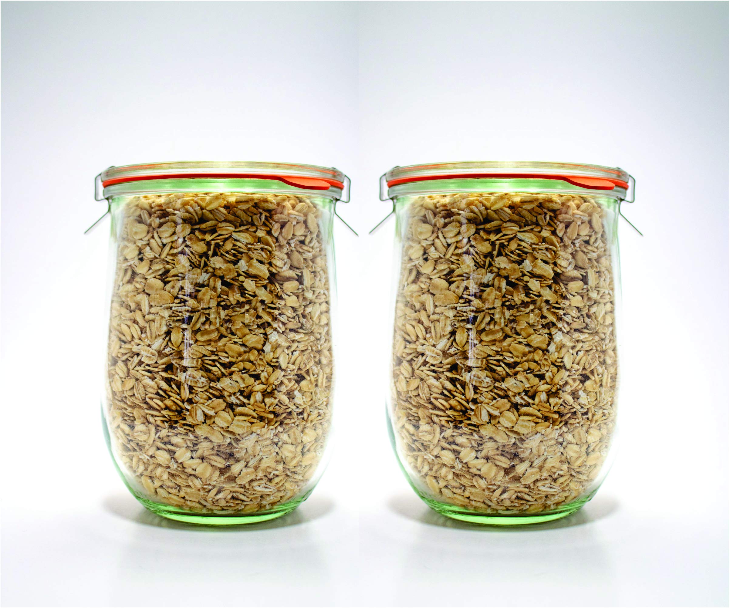 WECK jars styled on counter with ingredients showing attractive kitchen display benefit