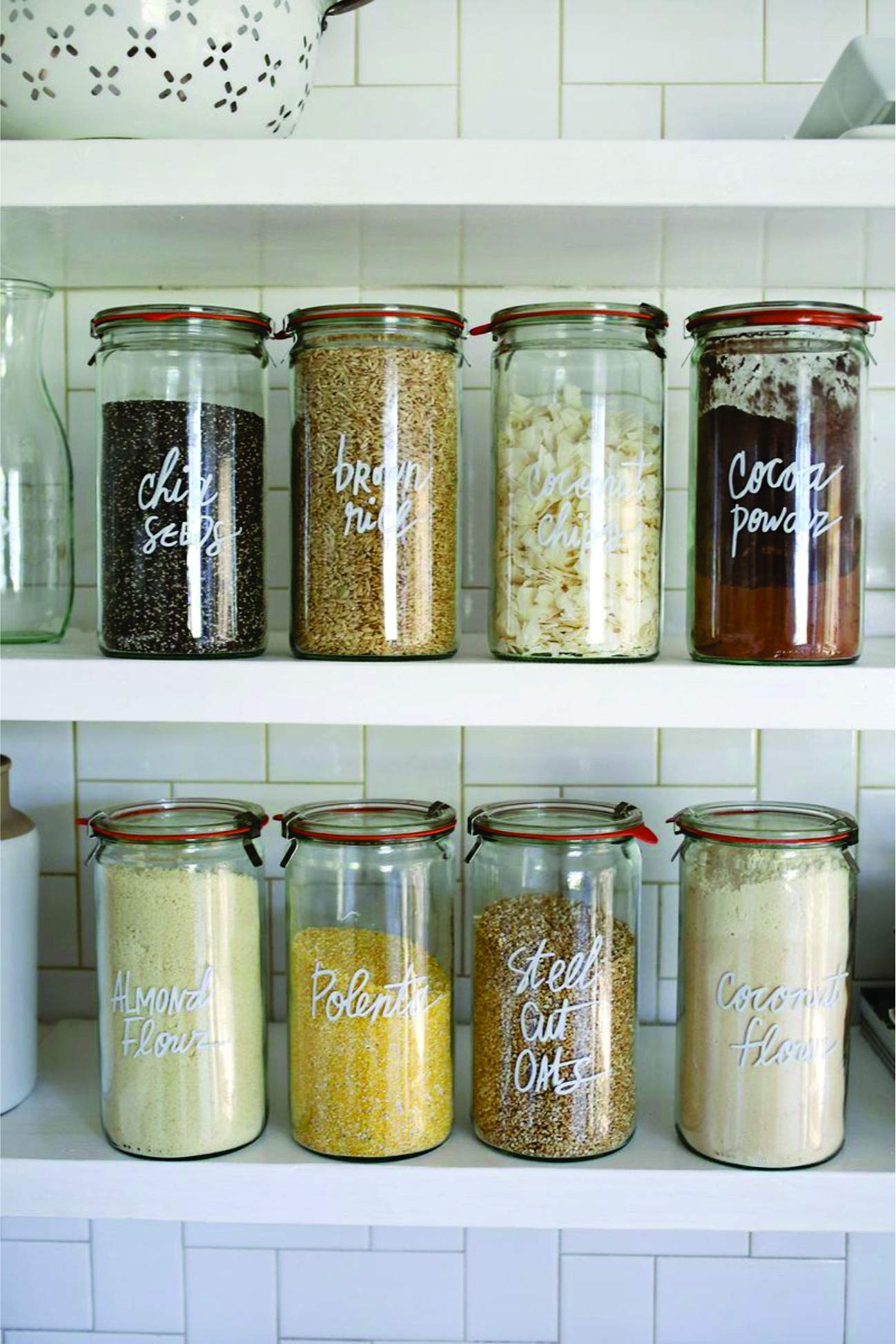 WECK jar on kitchen table styled with food showing serving-ready presentation