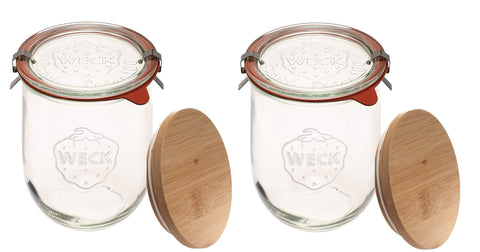 WECK tulip jar front view showing elegant shape and clear glass, durable storage benefit