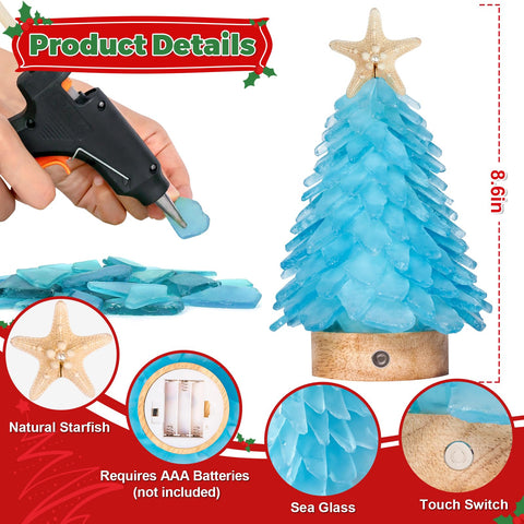 WeDoSoy mini tree lit in mixed color LEDs creating festive multicolor glow