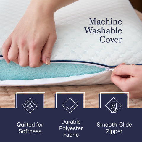 Weekender gel foam cutaway revealing gel-infusion and temperature control benefit