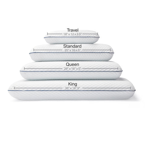 Weekender pillow beside ruler to display king-size scale and fit