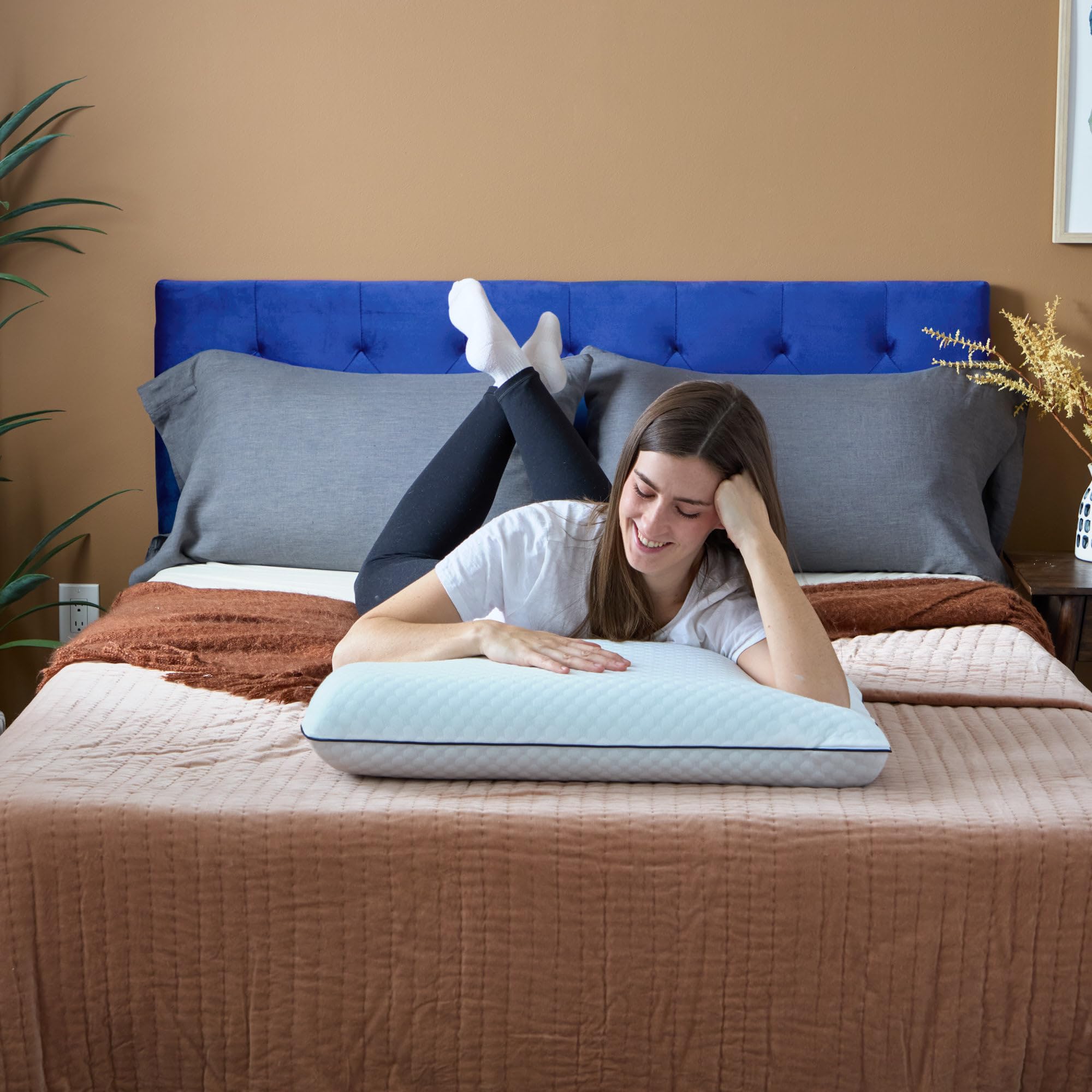 Weekender two pillows stacked showing set-ready convenience and symmetry