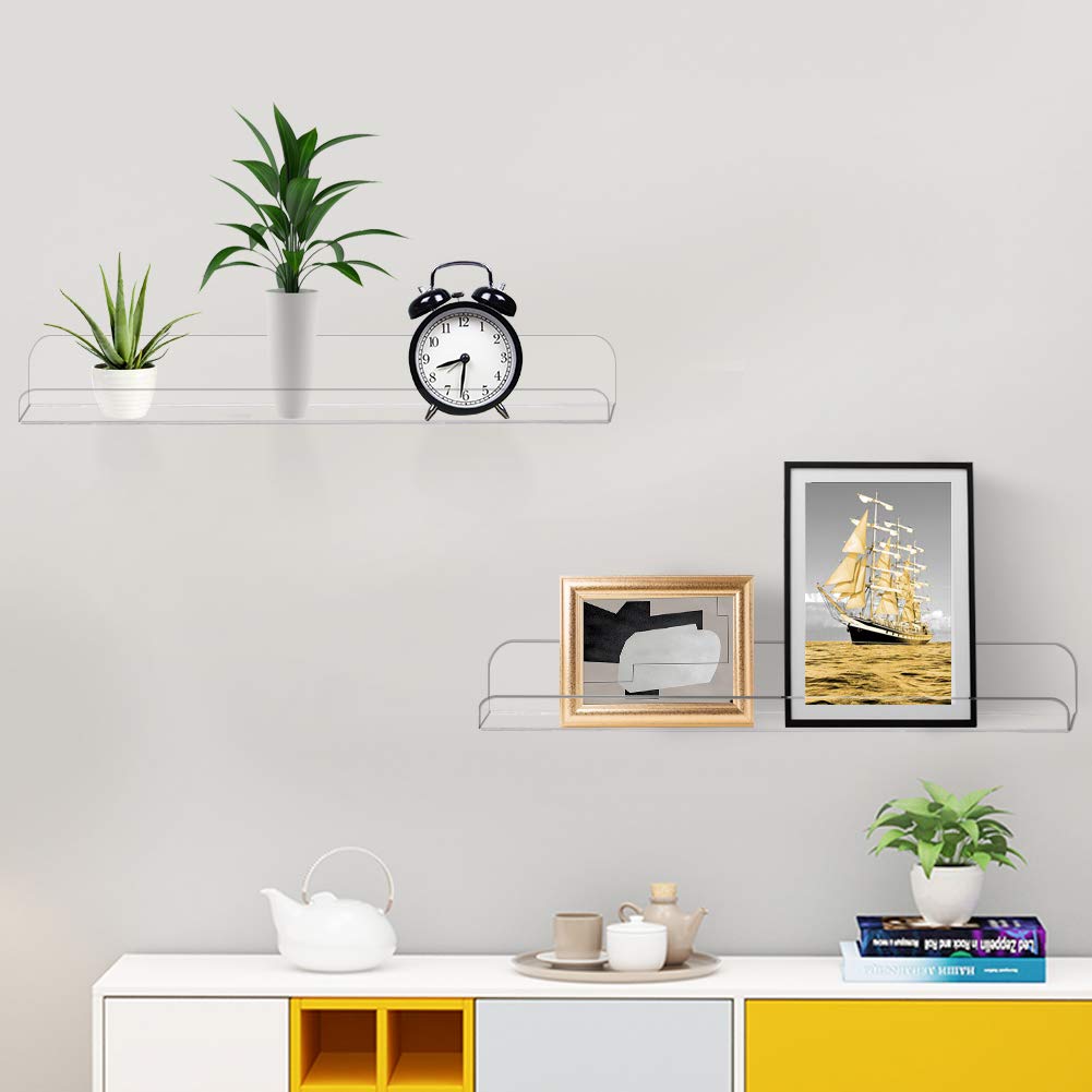 Weiai shelf held in hand to show 15-inch scale and space-saving benefit