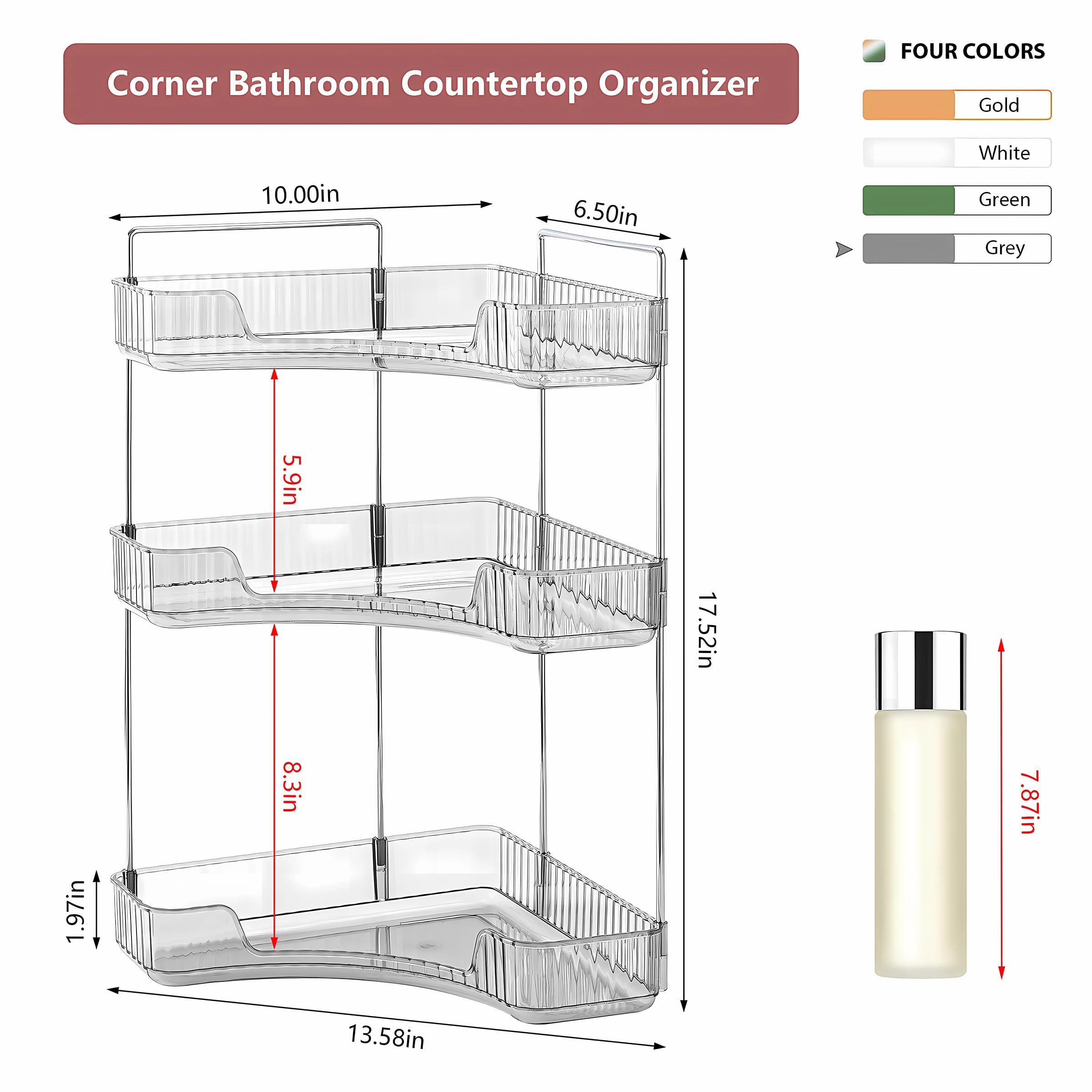 Weidace organizer on vanity with perfumes and makeup for quick-access convenience