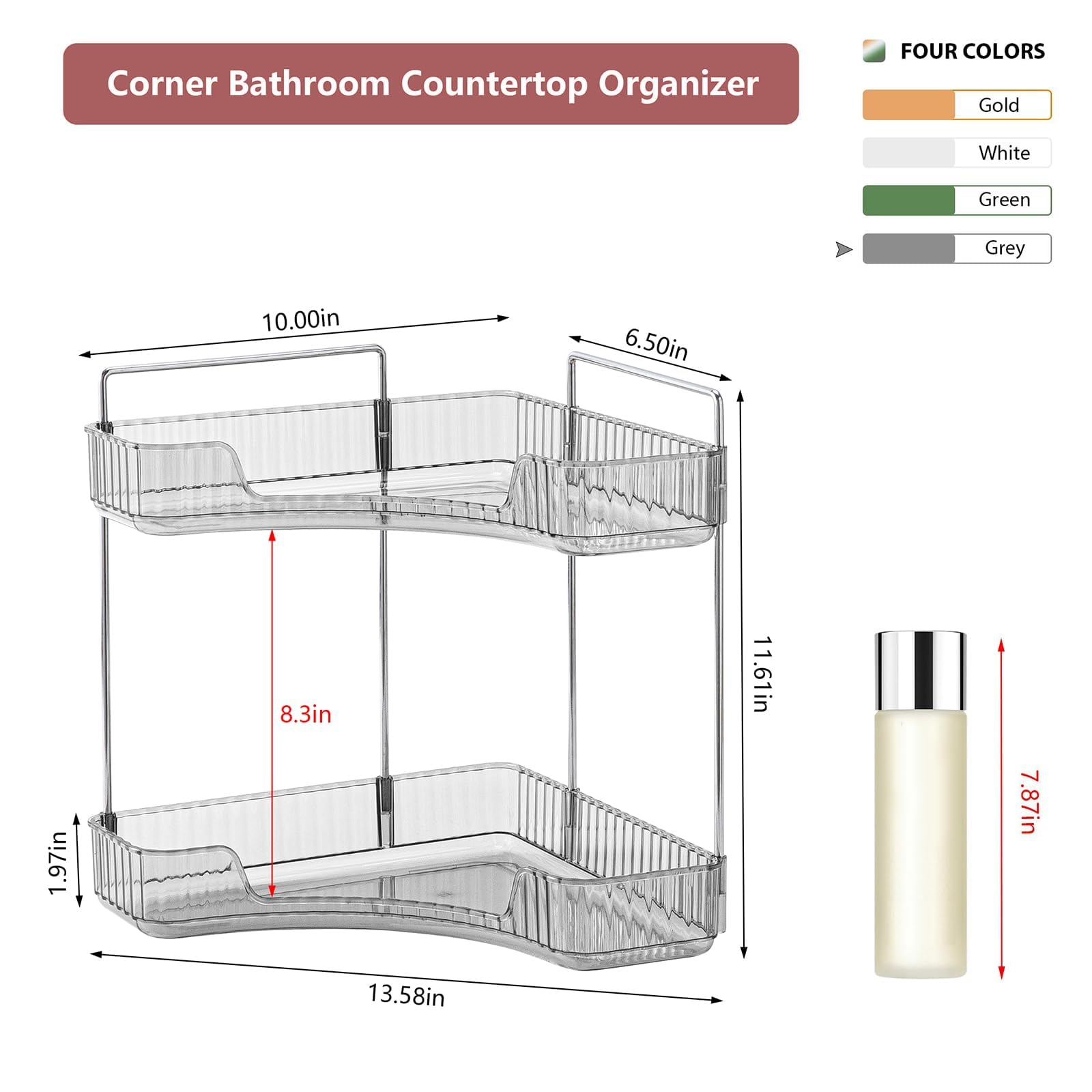 Weidace organized in bathroom corner demonstrating space saving benefit