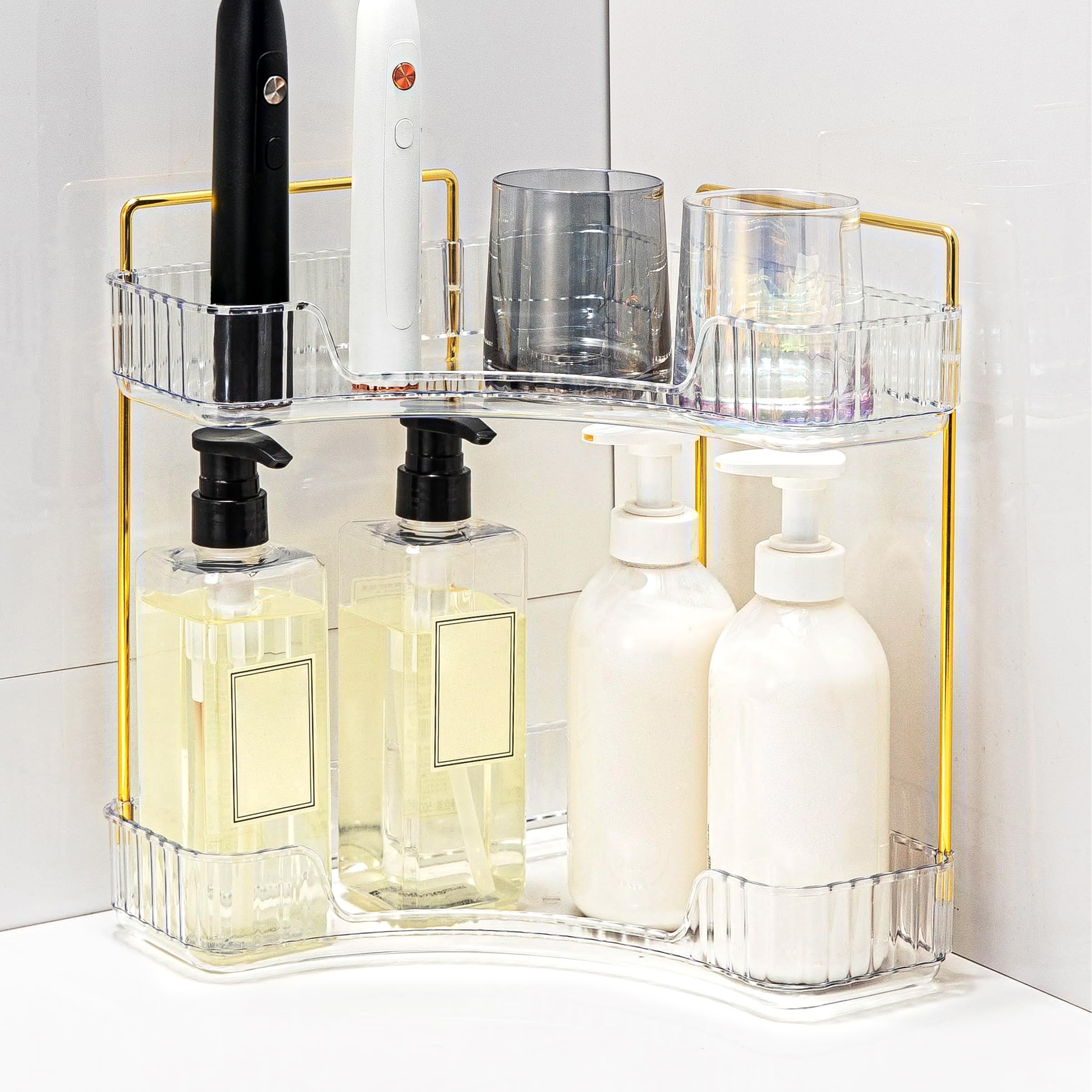 Weidace in bathroom lifestyle showing organized counter benefit