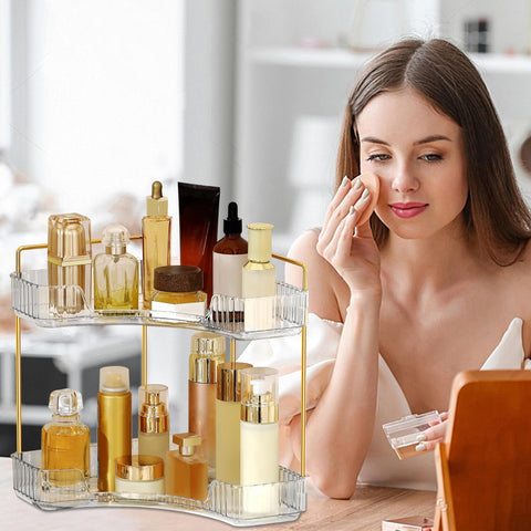 Weidace next to perfume bottles showing compact space savings