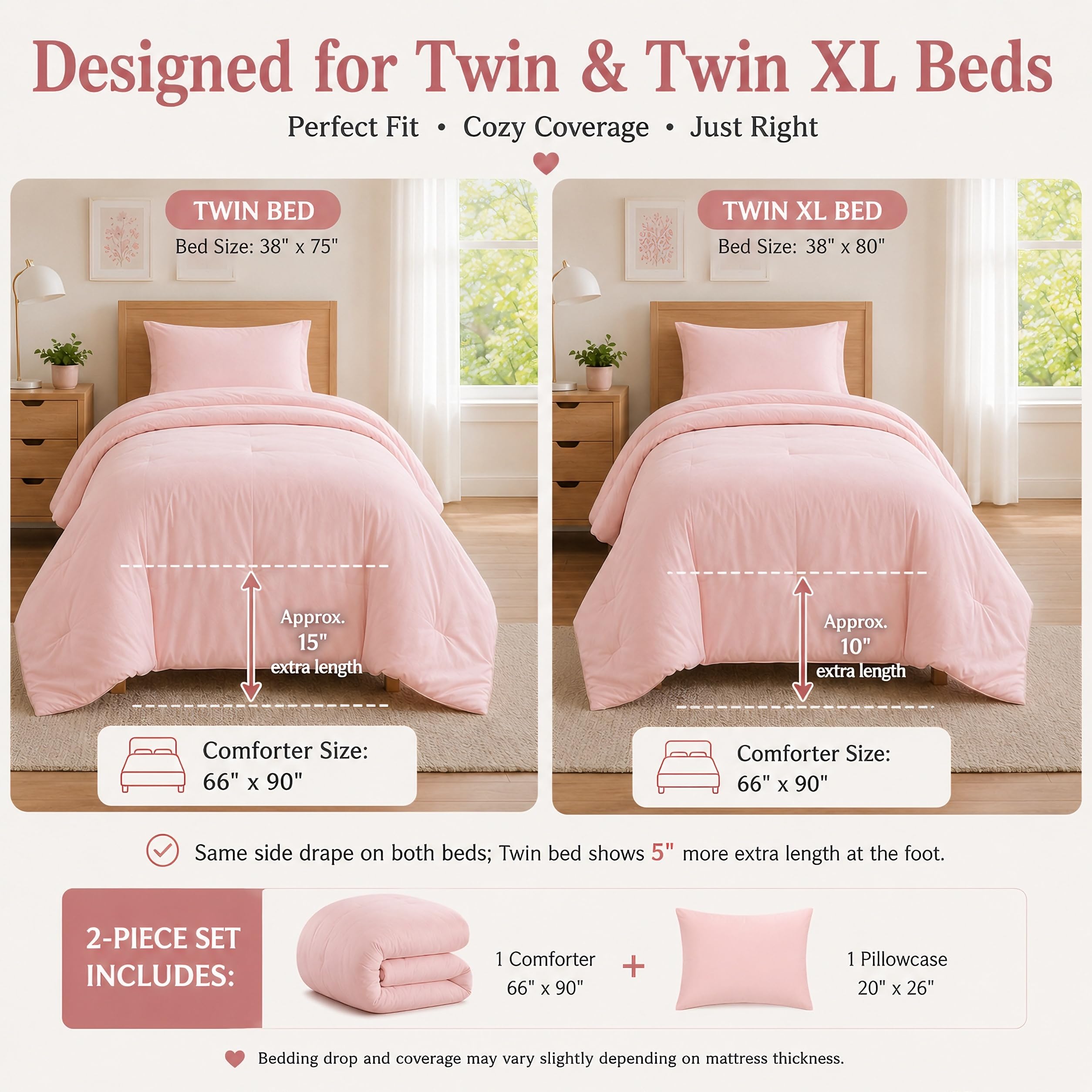 Weigelia styled bedroom with comforter, illustrates warm inviting decor and versatility