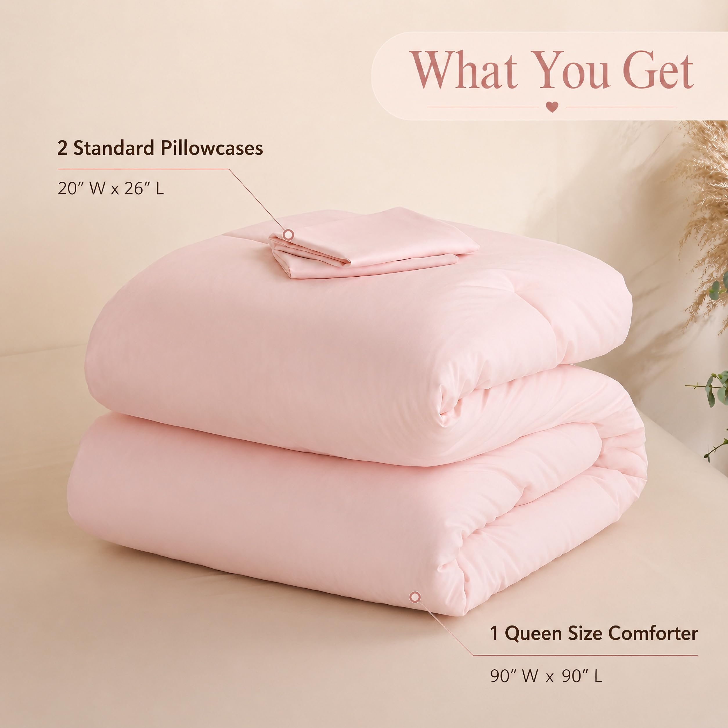 weigelia queen-size comforter shown on bed frame for accurate size perception