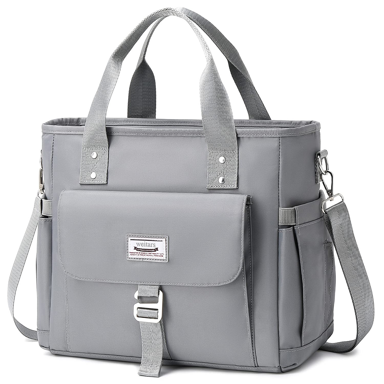 Weitars front view showing pockets and durable exterior for organized storage