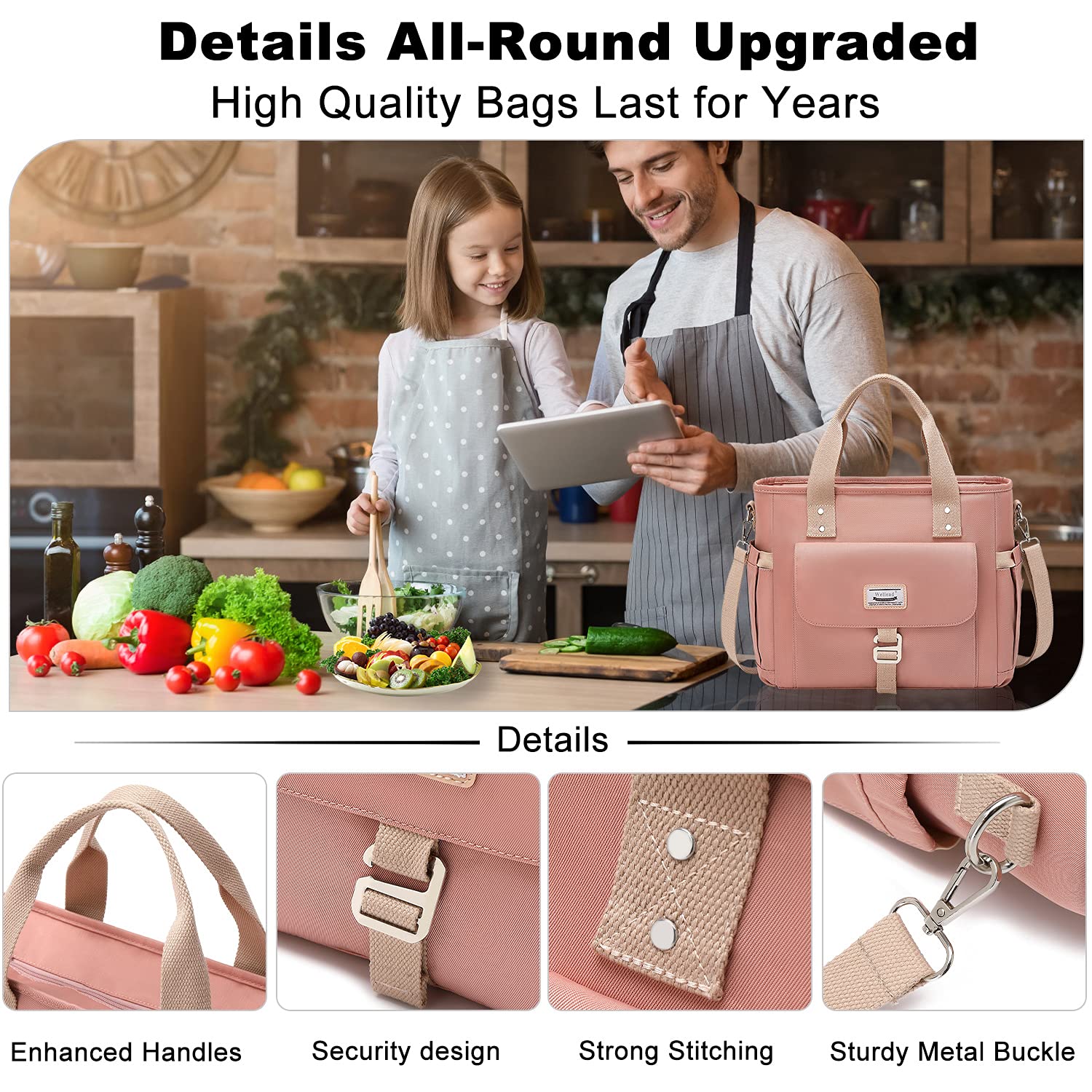 Weitars front zippered pocket detail illustrating secure storage for phone and utensils