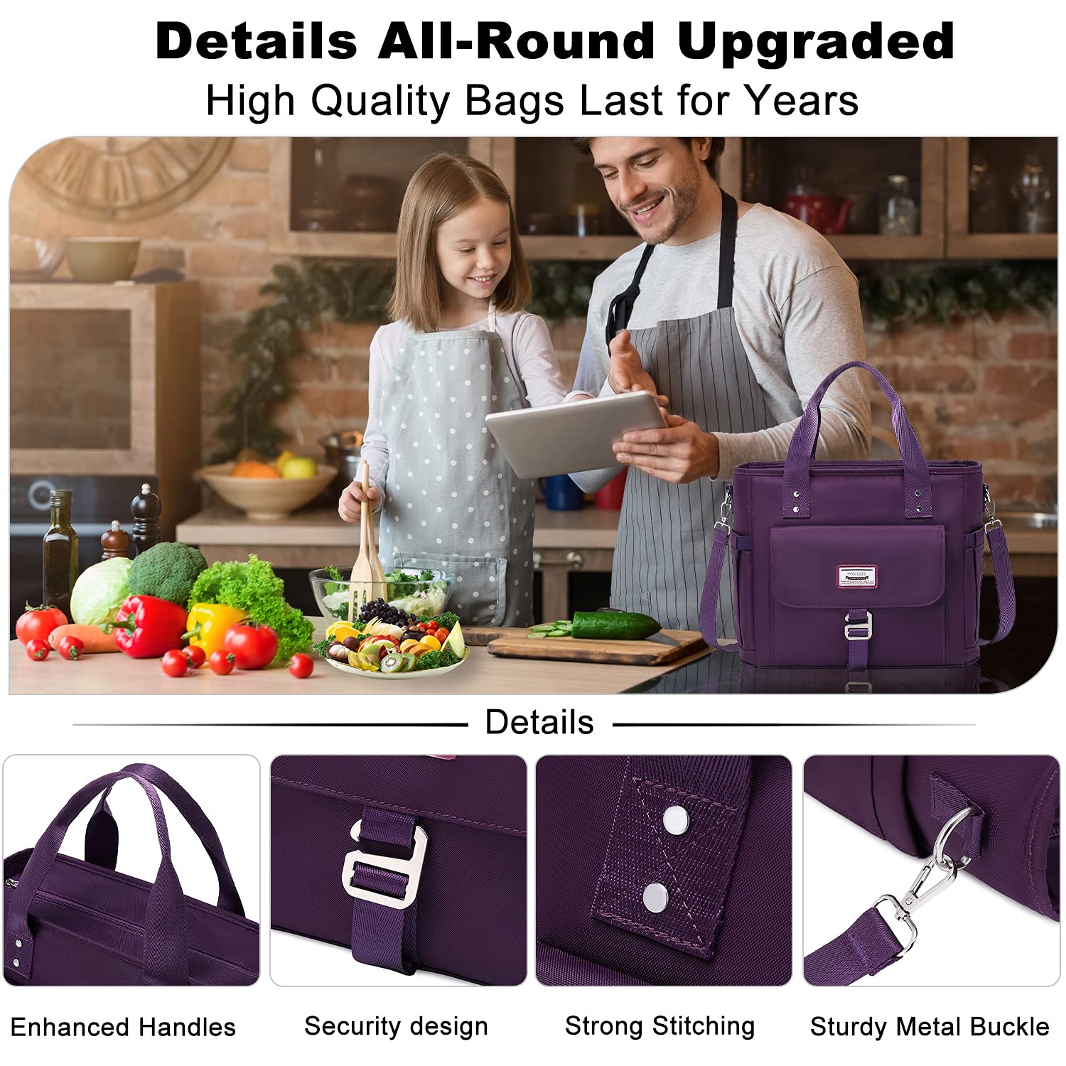 Weitars padded handle and removable shoulder strap for comfortable transport
