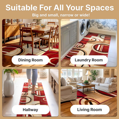 Well Woven rug placed under coffee table illustrating practical mid-size coverage