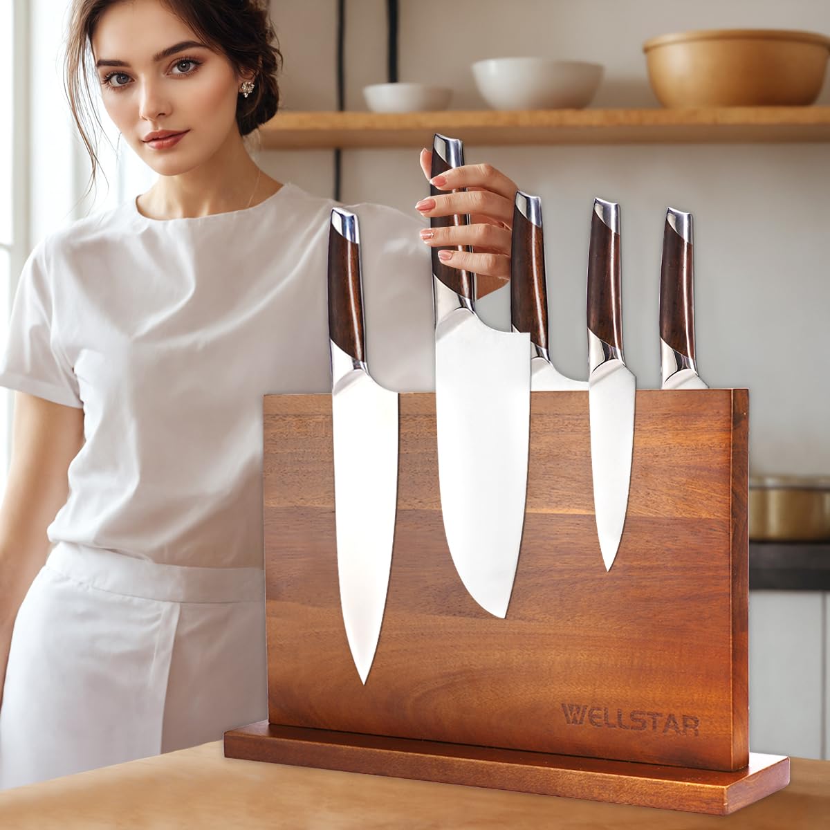WELLSTAR side angle highlighting dual-sided magnetic surface for easy access and balanced display