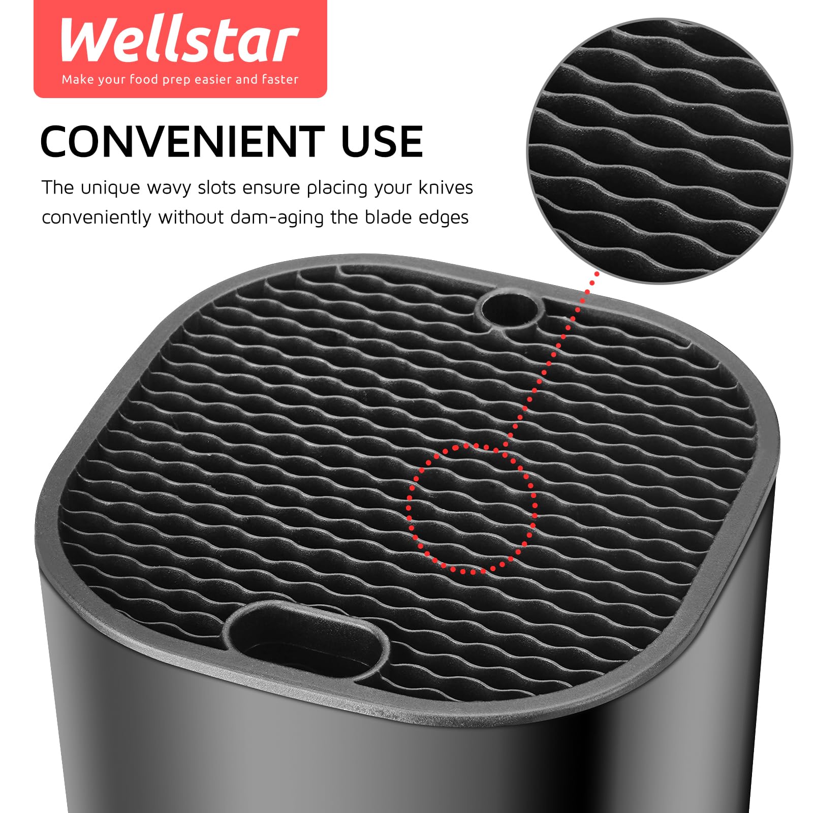 WELLSTAR dedicated scissor and sharpening rod slots for organized tools