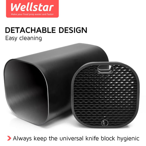 WELLSTAR block loaded with various knives displaying versatile storage benefit