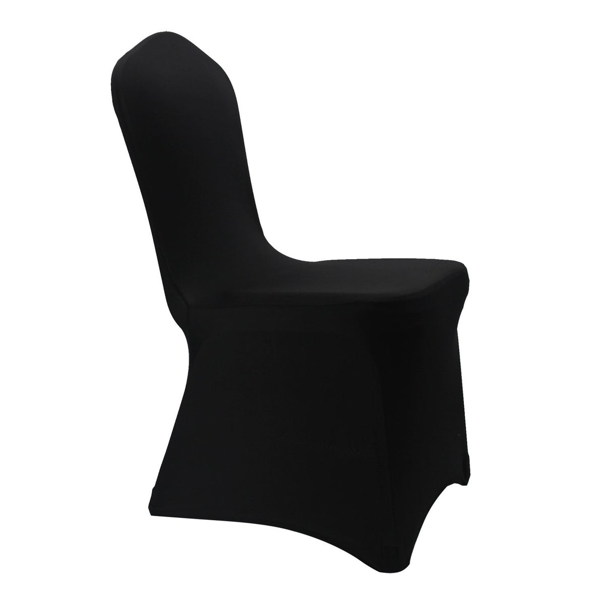 WELMATCH front view of 12 black chair covers showing neat packaged set and quick styling benefit