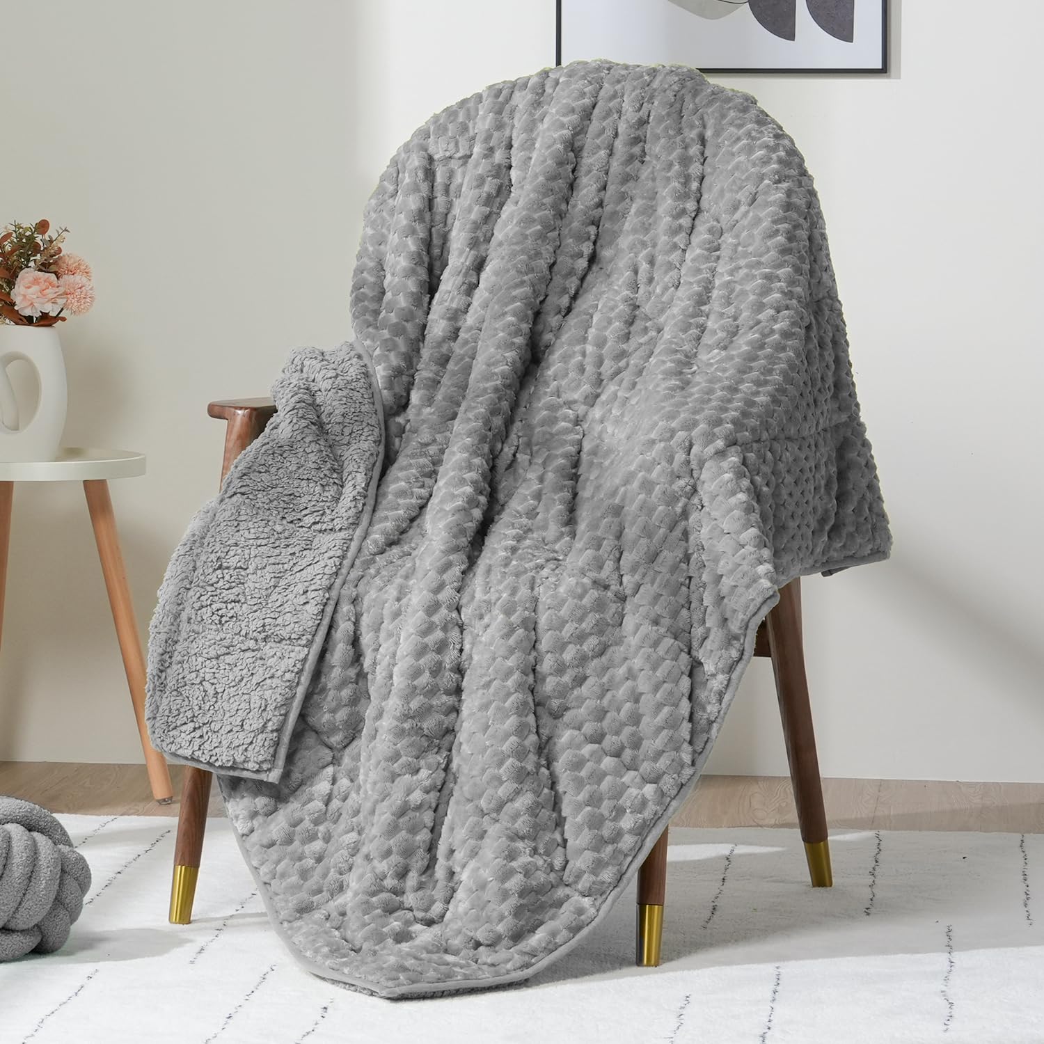 Wemore close-up of jacquard fleece texture highlighting soft touch