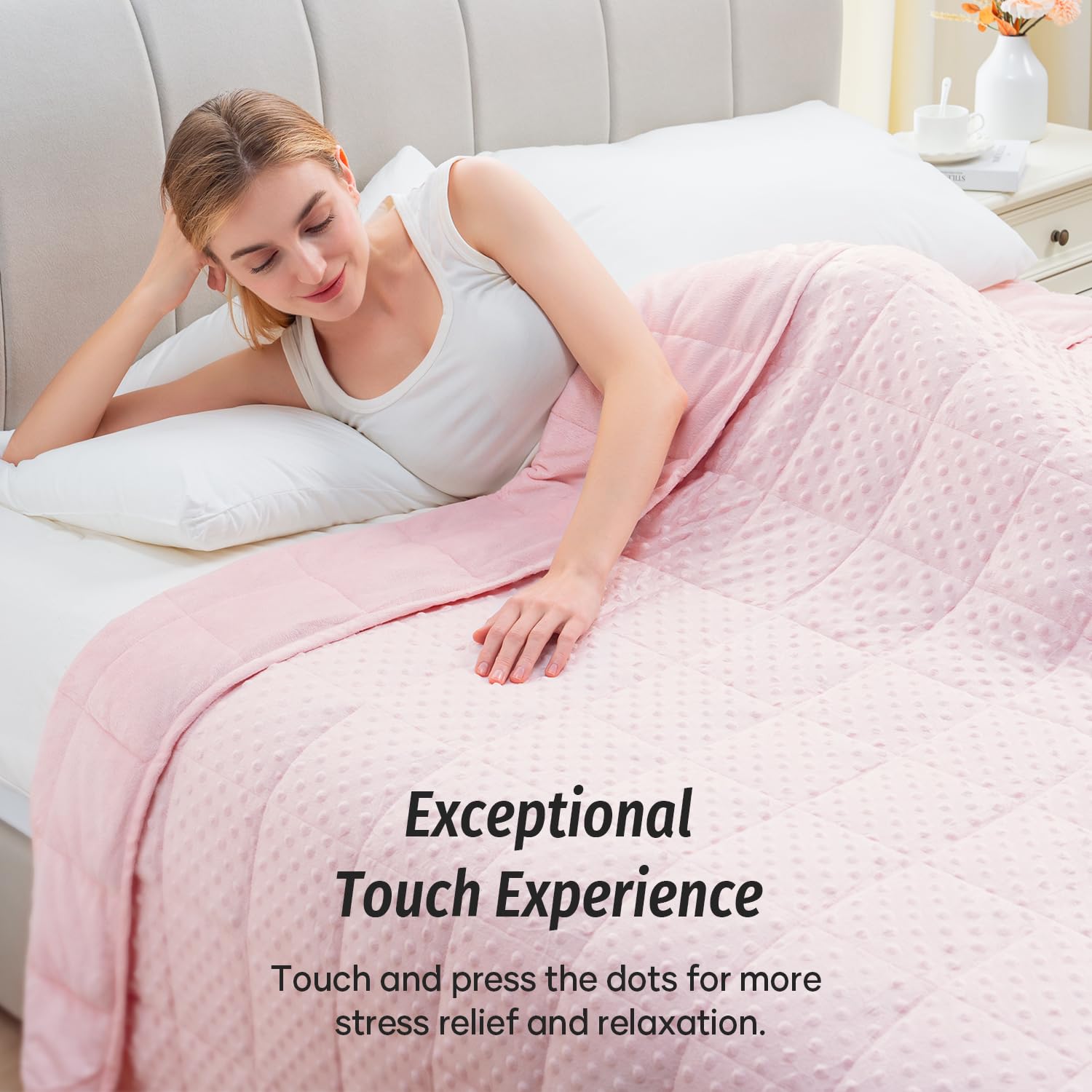 Wemore blanket edge stitching and label indicating durable finish