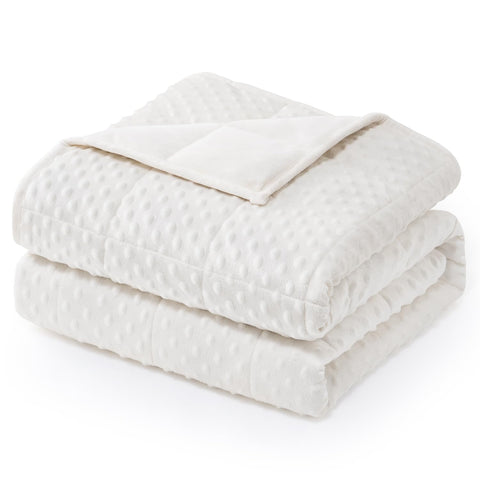 Wemore front view of queen weighted blanket showing plush finish and coverage