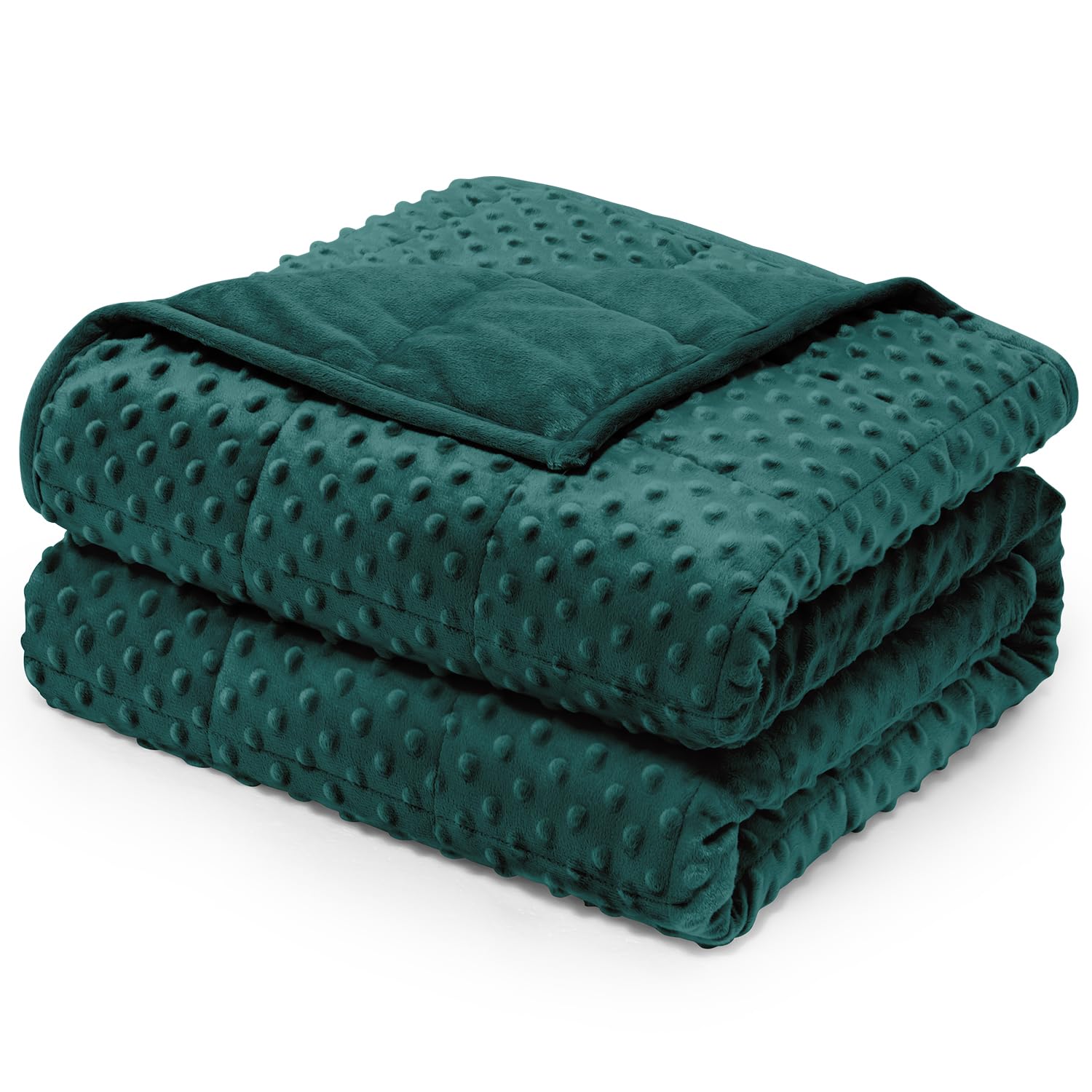 Wemore blanket front view showing queen size and dark green comfort