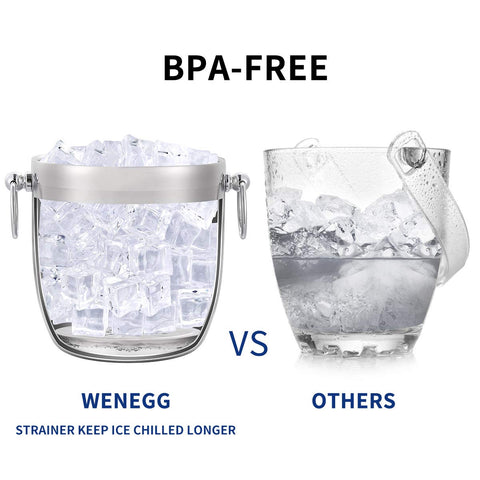 WENEGG stainless scoop and tongs close up for hygienic ice serving and easy portioning