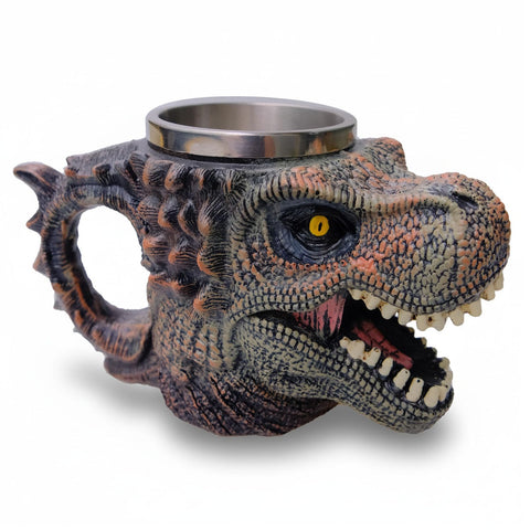 WEORGANIZE dinosaur mug front view showing full T‑Rex design and appeal
