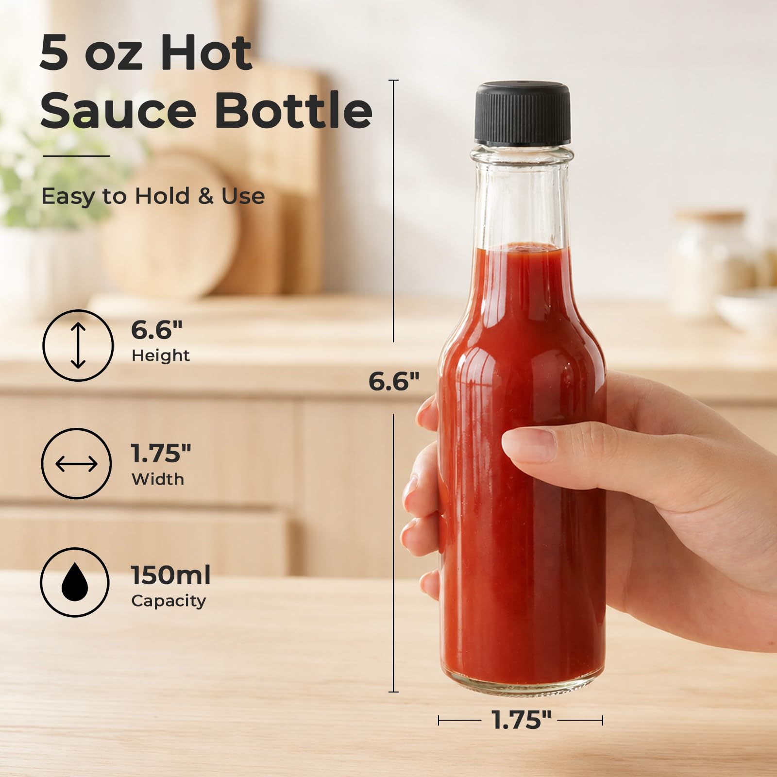 WERTIOO funnel in use pouring sauce with clean filling benefit