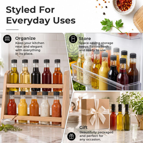 WERTIOO bottle held in hand showing 5oz scale for portion control