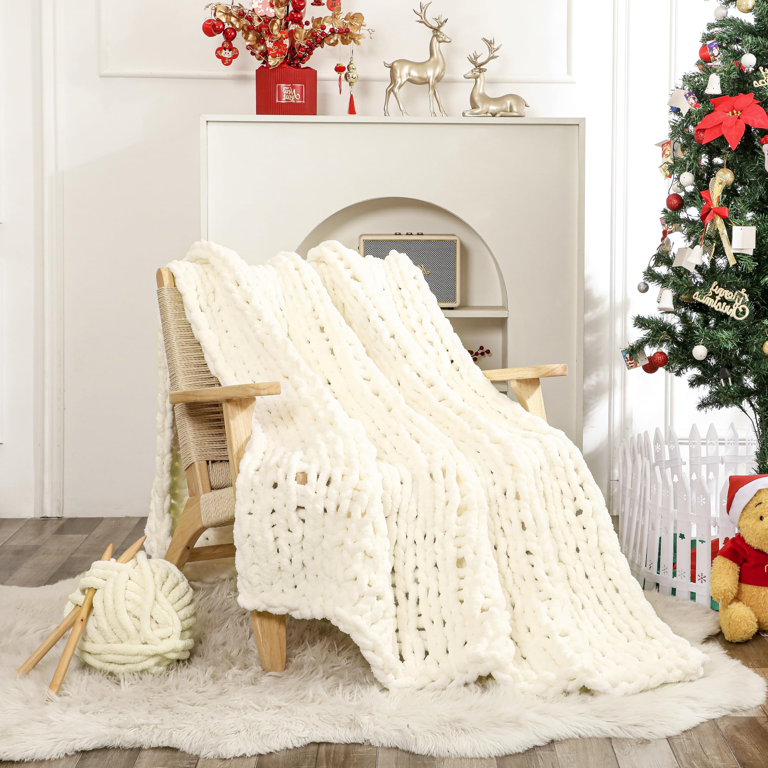 WESHIONGOO closeup chenille texture highlighting plush feel and comfort