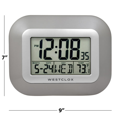 Westclox close-up of LCD characters highlighting large readable digits