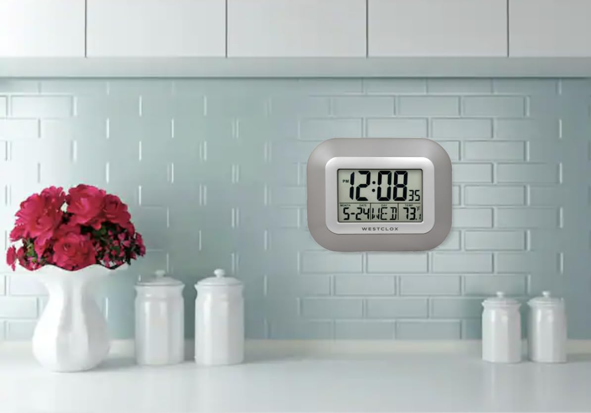 Westclox label detail showing day date and temperature for instant info