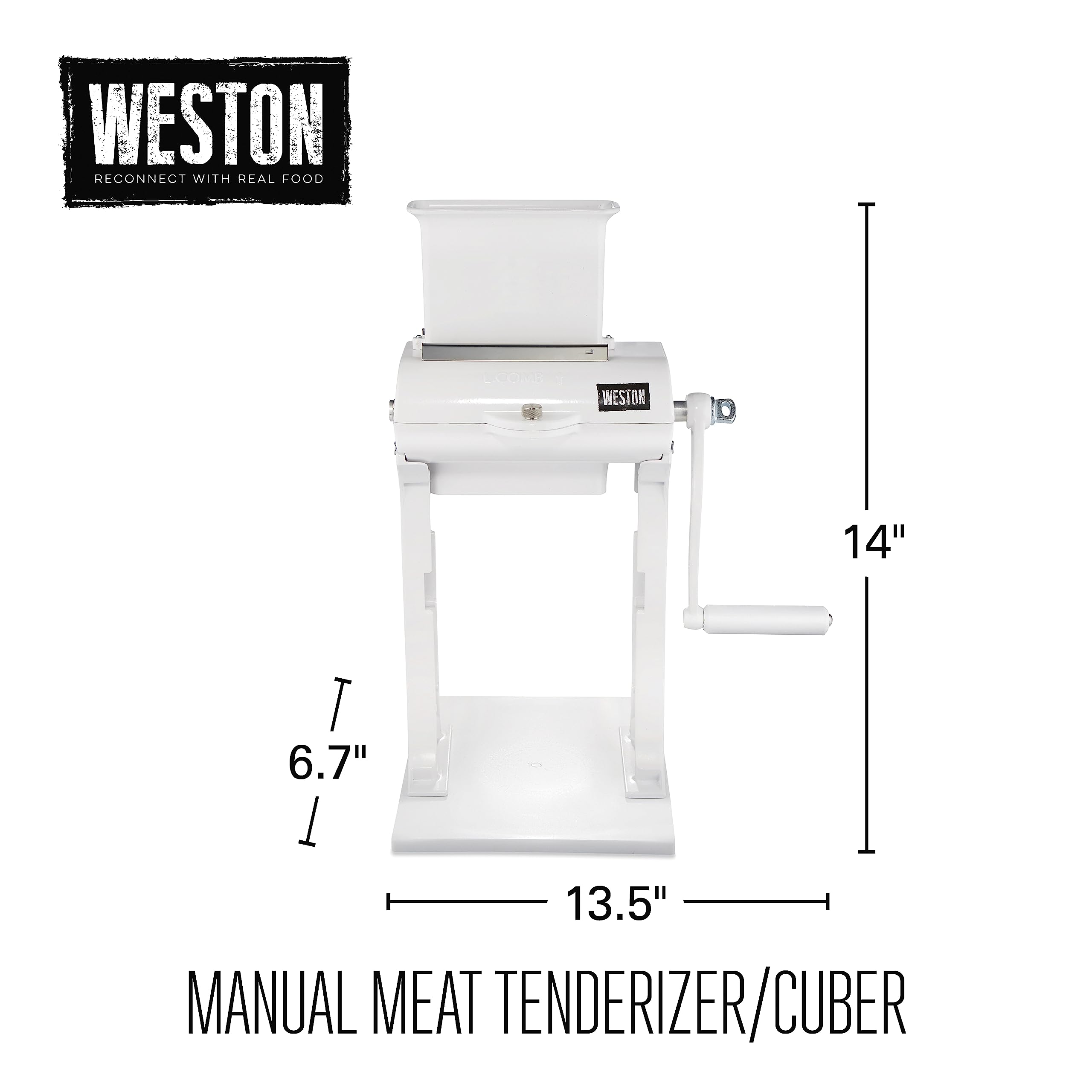 Weston in kitchen lifestyle scene showing home use and consistent results benefit
