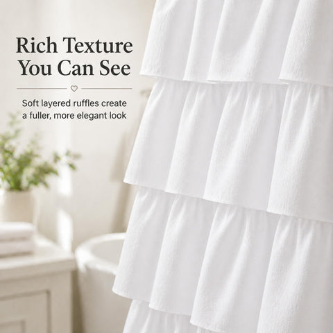 WestWeir curtain hanging in bathroom demonstrating coverage and elegant look