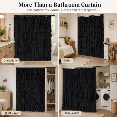 WestWeir folded curtain in packaging showing compact storage and travel-friendly care