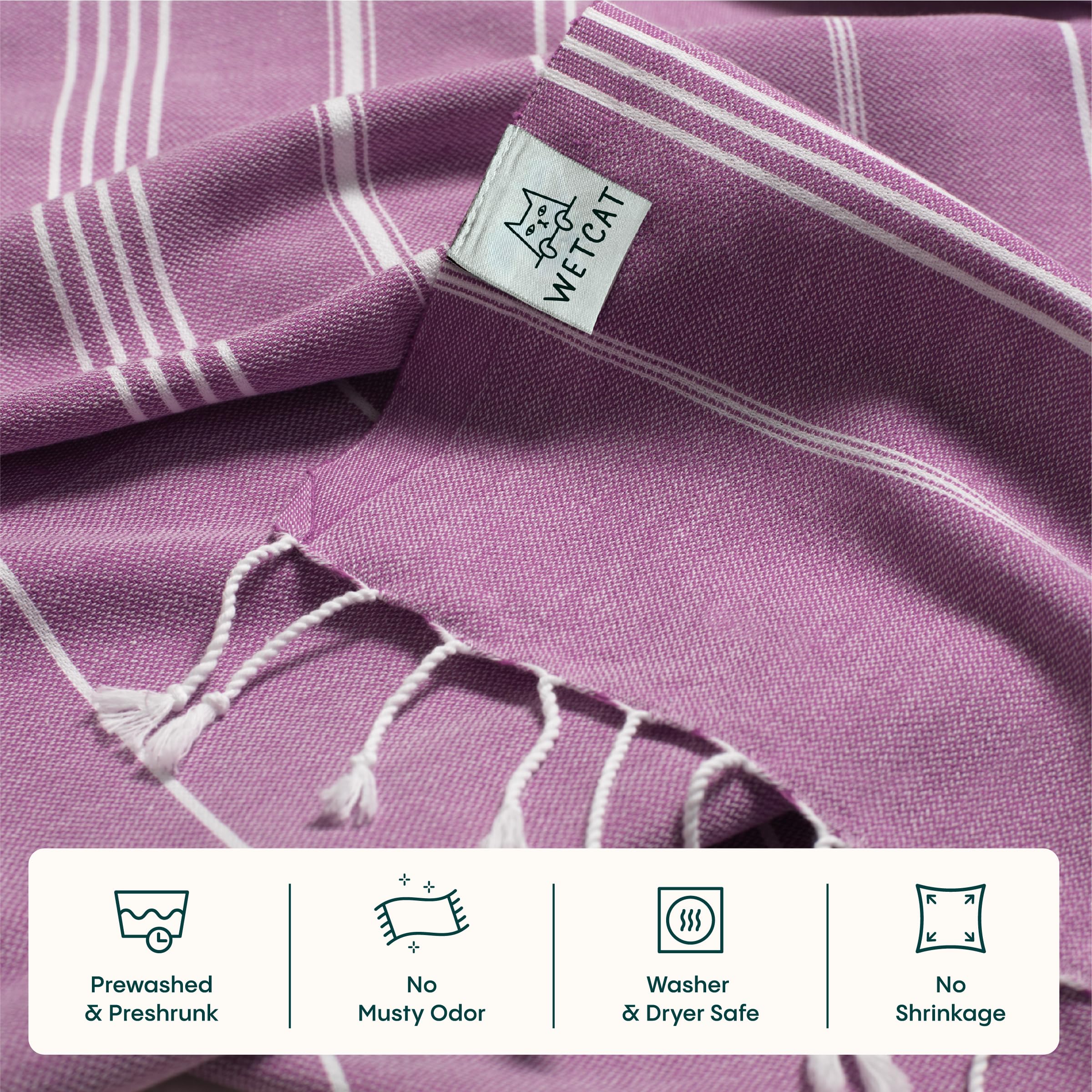 WETCAT towel next to backpack demonstrating travel-friendly size